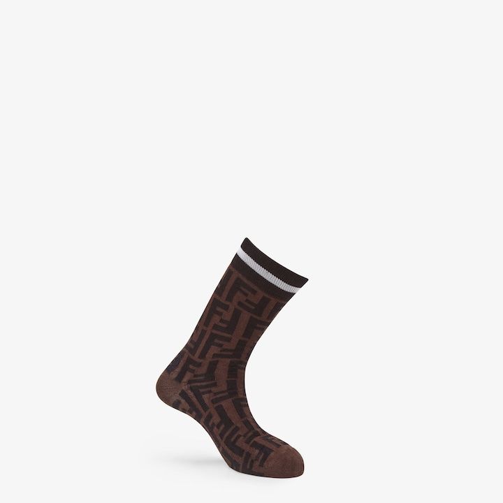 2023聖誕節「送男生」精品禮物推薦：Fendi棕色彈性棉質襪子