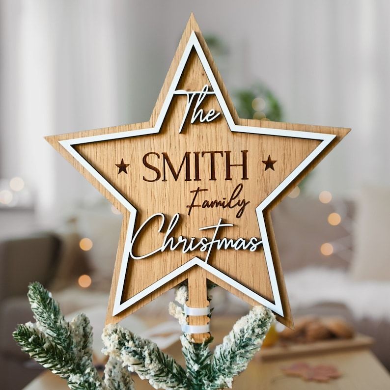 Personalised Wooden Christmas Tree Topper