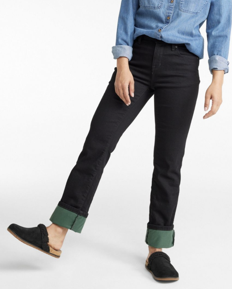 Women's Daily Denim Lined Straight Leg Jeans