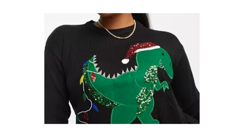 Maglione con dinosauro natalizio di Brave Soul