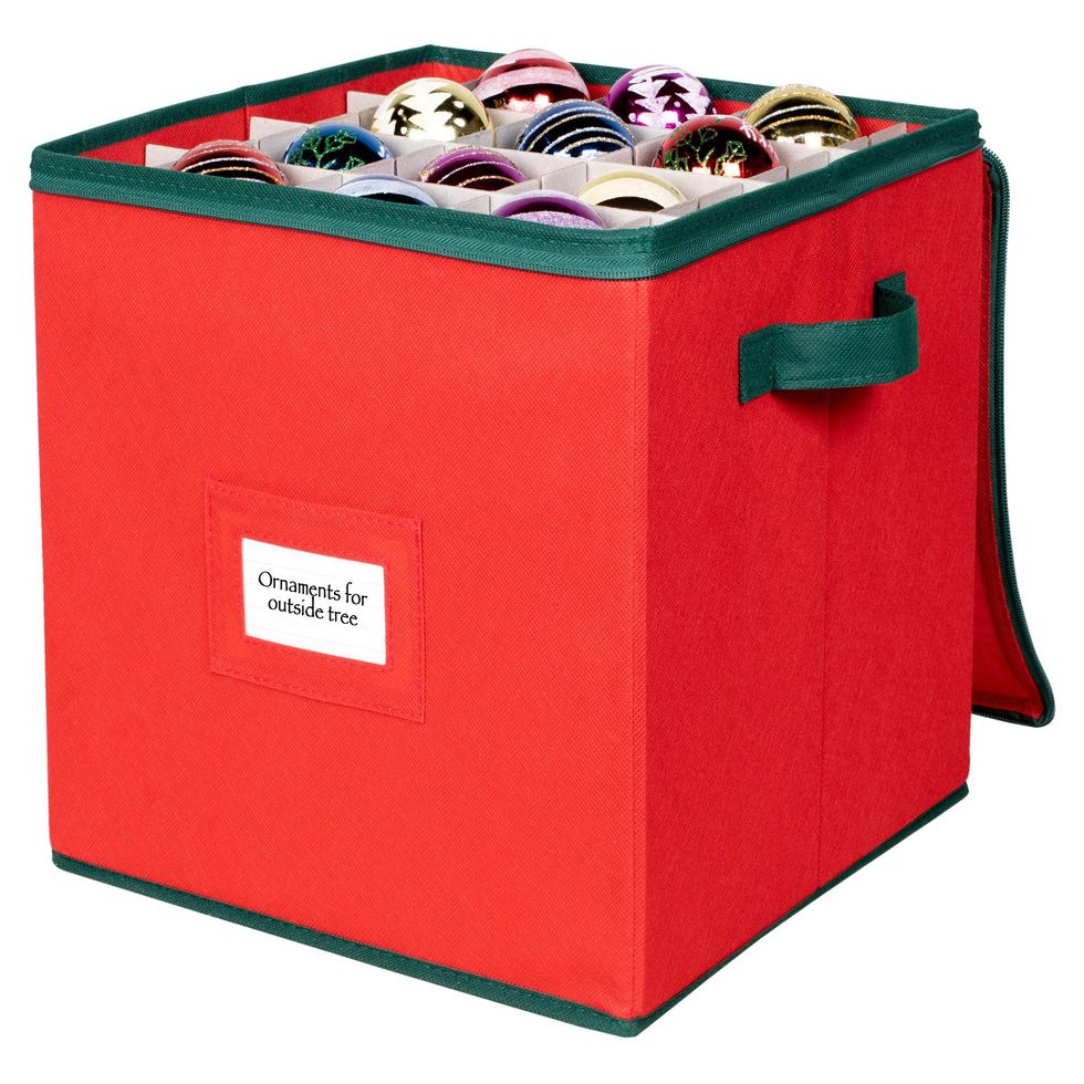 64 Ornament Organizer Christmas Whitmor Storage Cube Divider Holder Red New