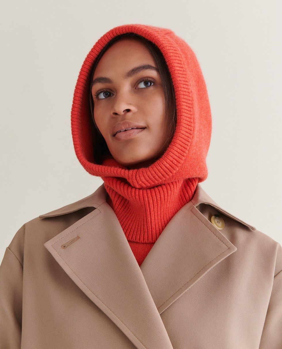 Cashmere wool knitted hood