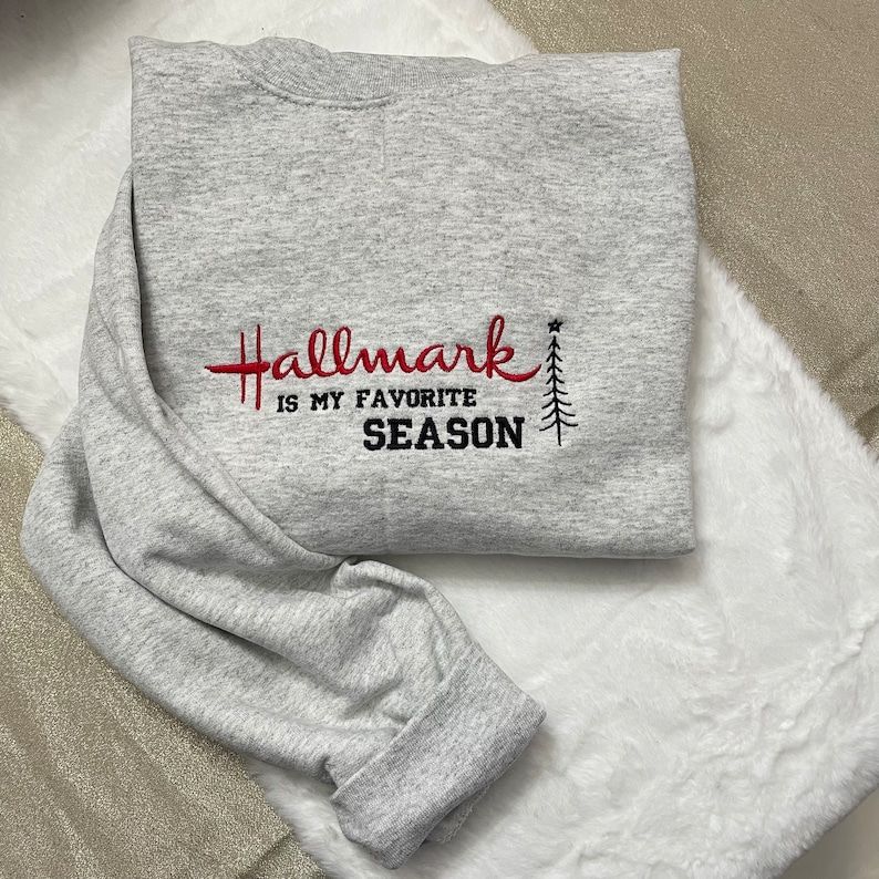 'Hallmark is My Favorite Season' Embroidered Sweatshirt 