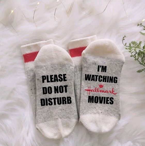 Watching Christmas Movies Socks