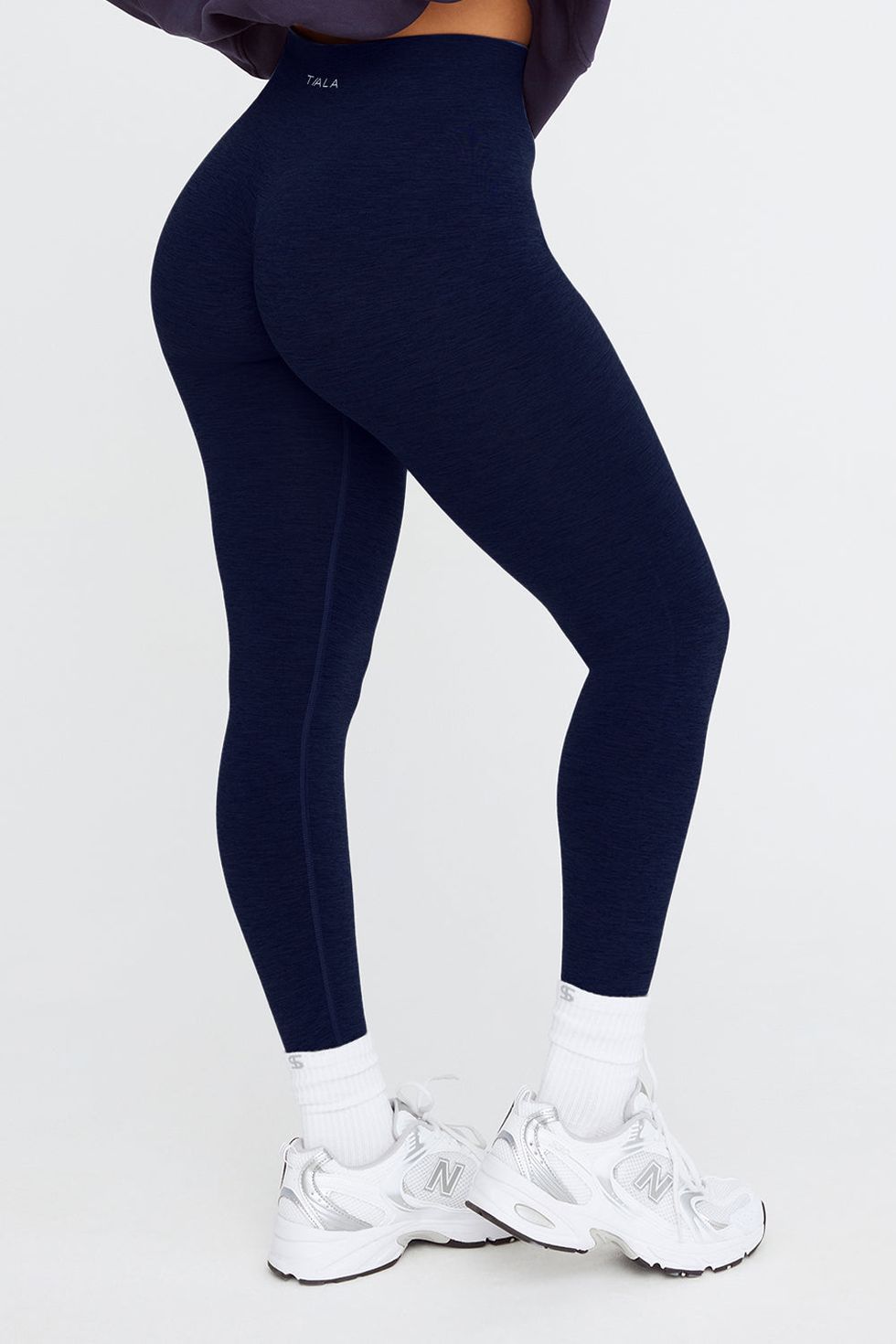 High Waisted Yoga Pants Women Capri Leggings Workout Leggings Seamless Navy  Blue 