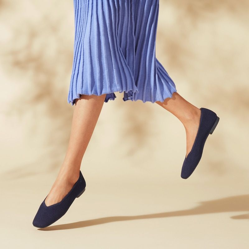 Wide hot sale navy flats