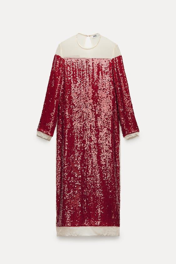 Vestido de lentejuelas de Zara (99,99€)