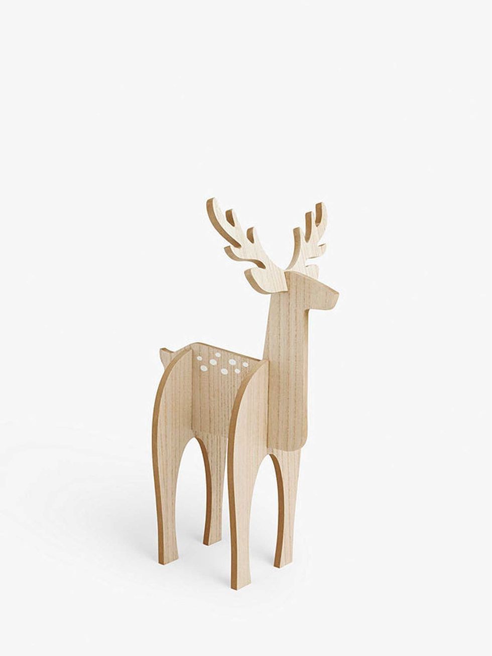 Polar Planet Wooden Slotted Deer Standing Decoration