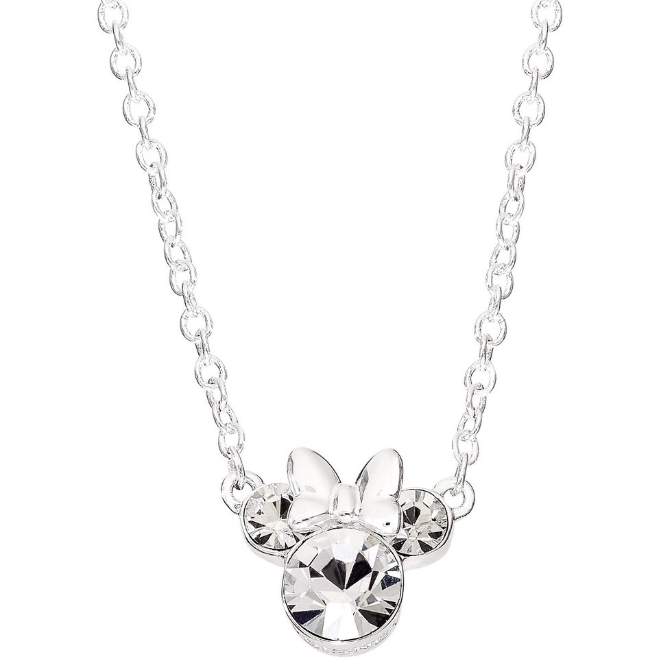 Minnie Mouse Silver Stone Set Necklace N902352RAPRL-18
