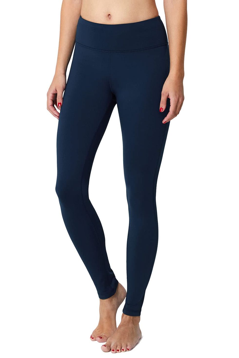 Navy Fleece Lined Leggings  Outfits with leggings, Blue leggings outfit,  Light blue leggings outfit