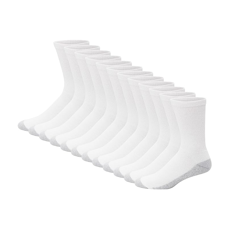 Hanes mens Double Tough Over the Calf Tube Sock, 12-pair Pack