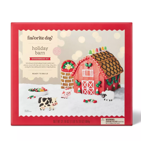 Wilton Pre-Built Holiday House Christmas Gingerbread Kit, 6-Piece