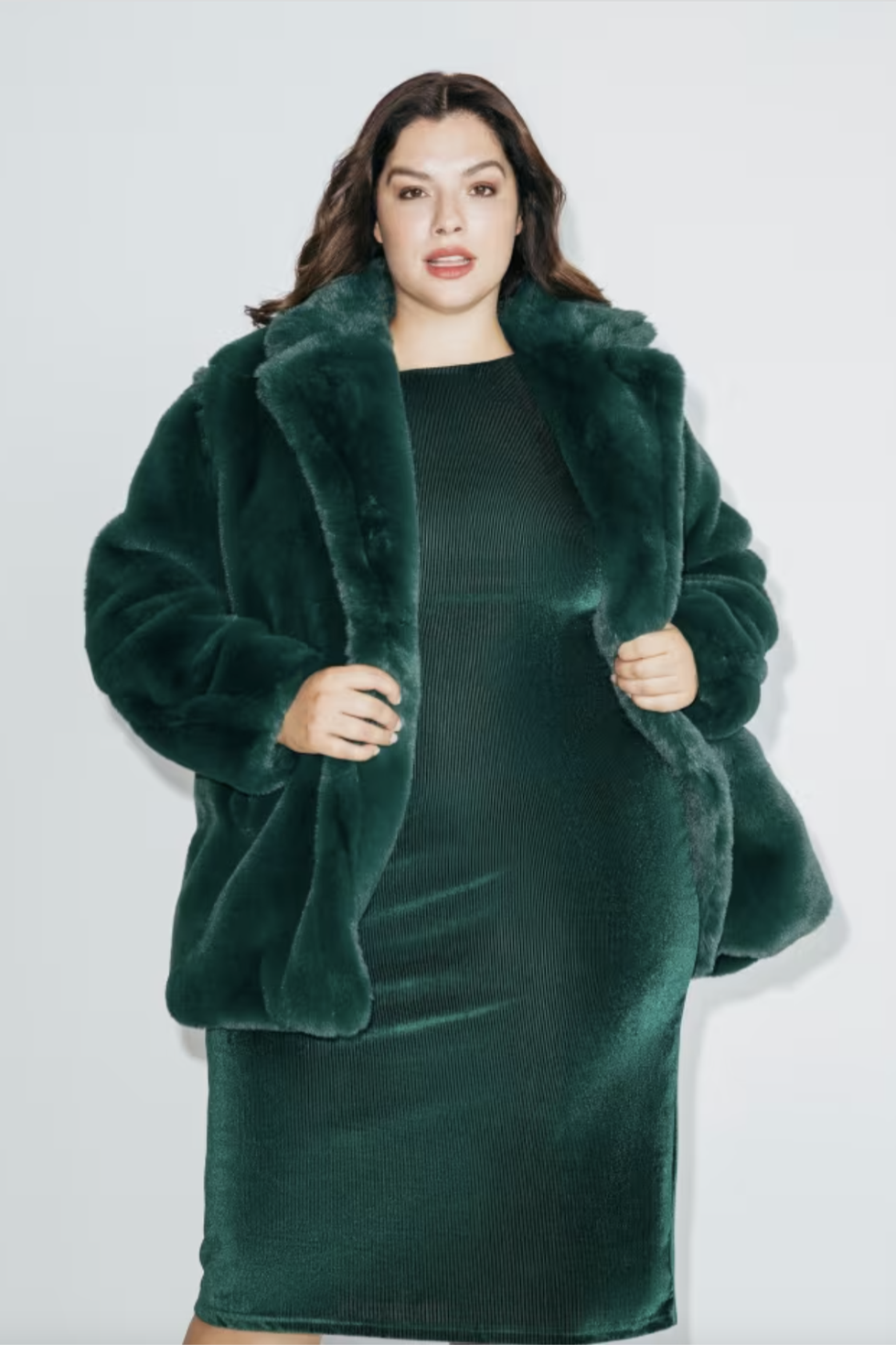 Green Faux Fur Teddy Coat