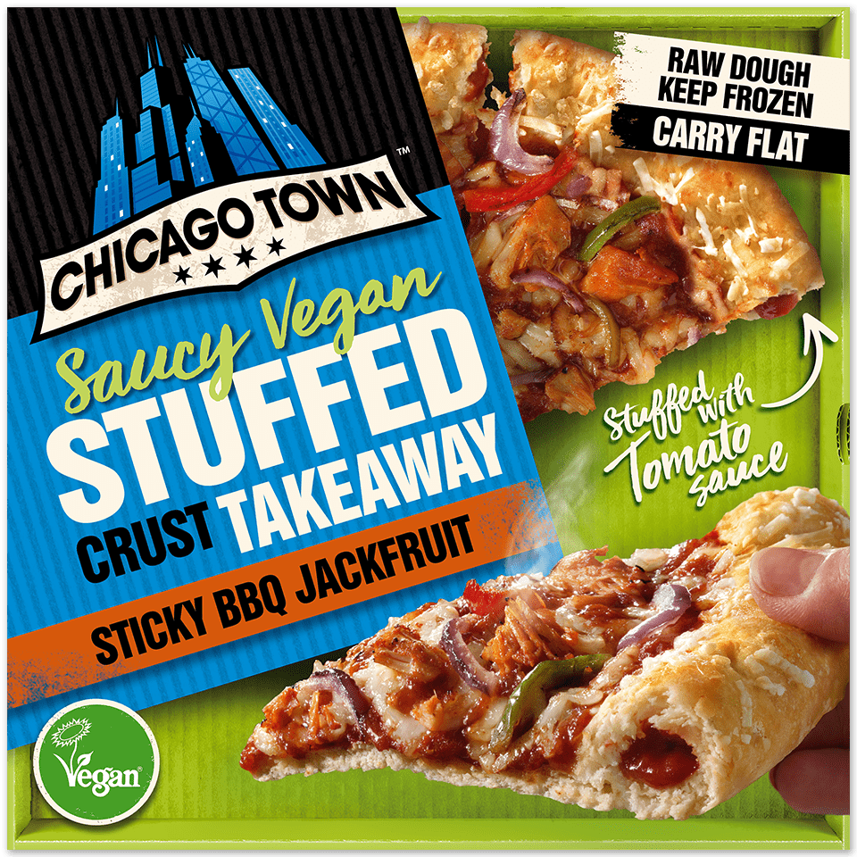 Chicago Town Takeaway Vegan Stuffed Crust Sticky BBQ Jackfruit Medium Pizza