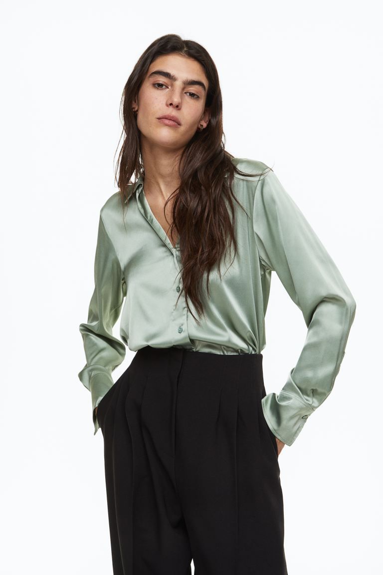 Womens satin sales blouses uk