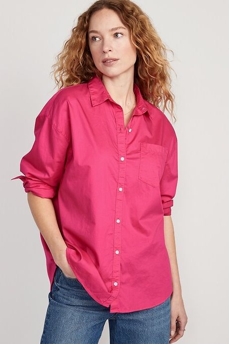 Long Tops for Leggings Cotton Dress Shirts Women Tops and Blouses for  Summer Older Women Hot Pink