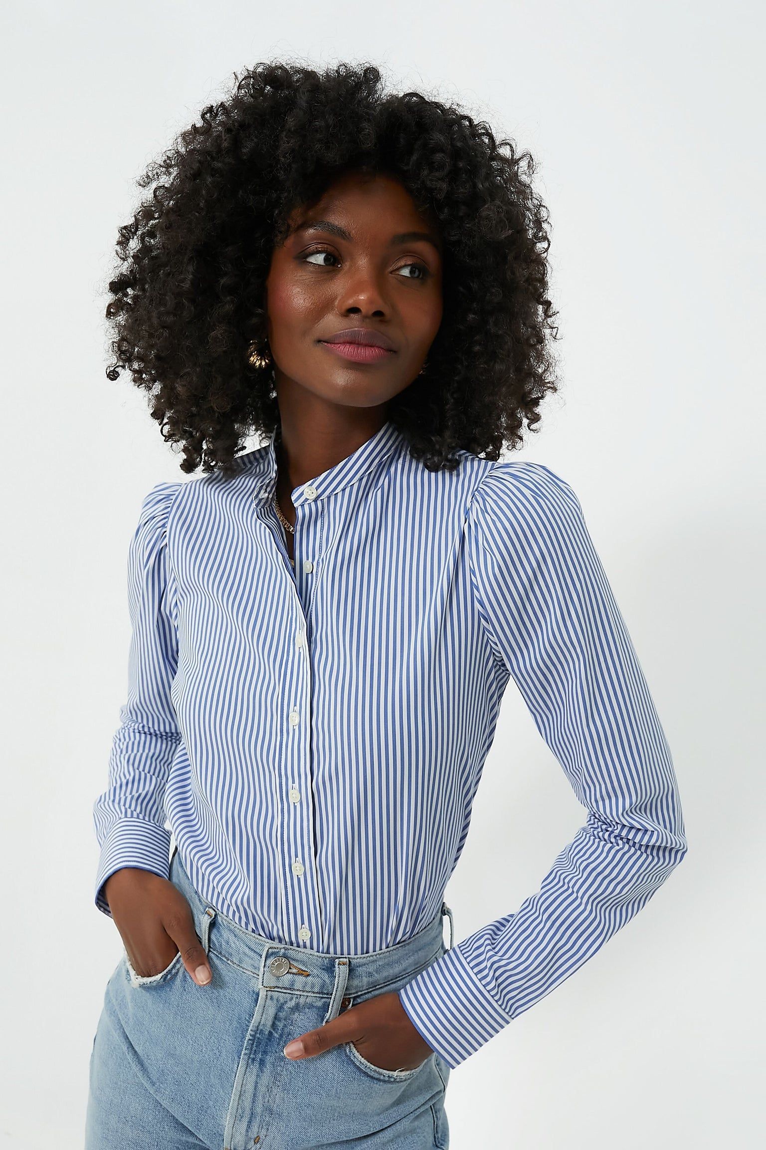 Striped button up shirt cheap womens