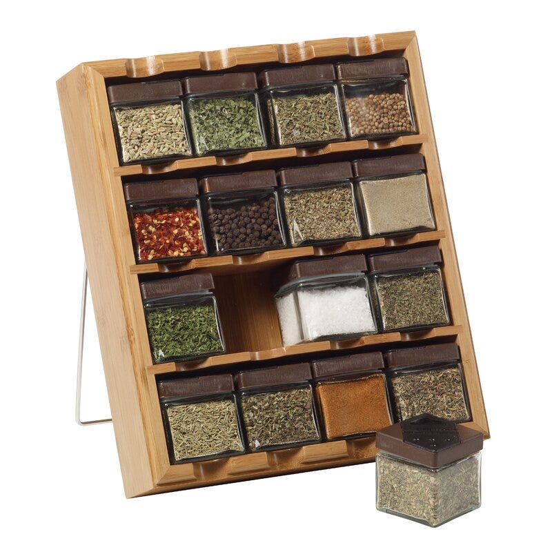 Display a Bamboo Spice Cube Rack Display a Bamboo Spice Cube Rack