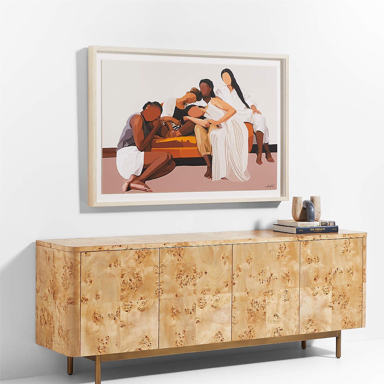 Burl wood outlet media console