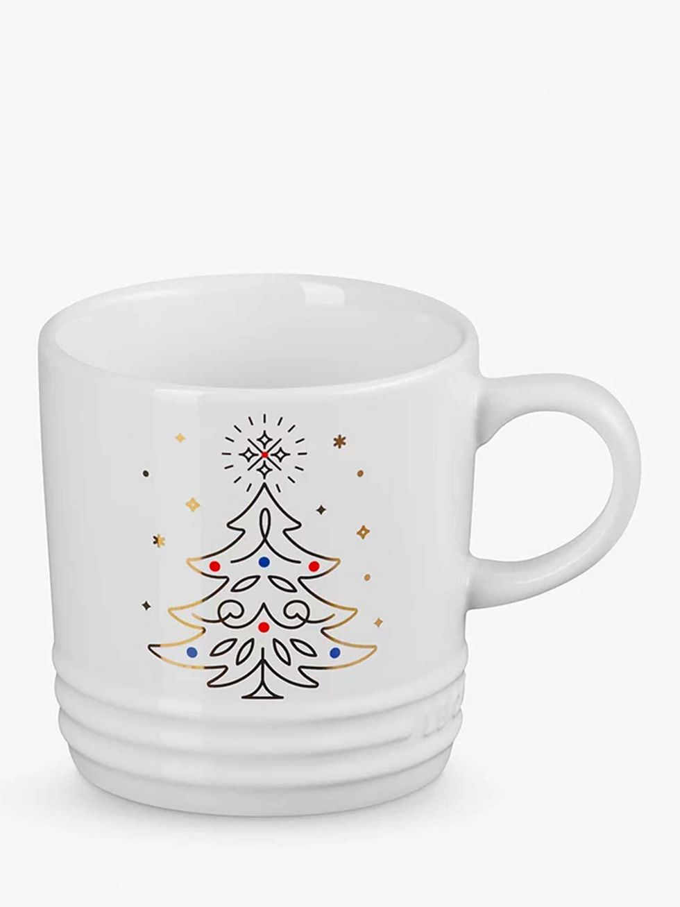 Noel Christmas Tree Stoneware Mug, 350ml, White