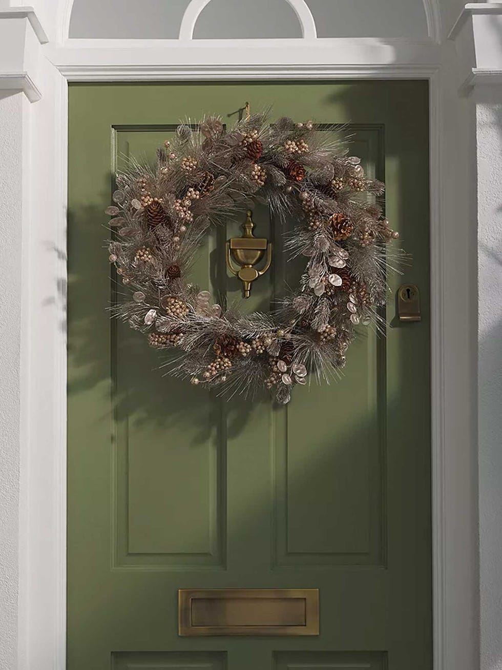 Pine Cone and Berry Wreath, Champagne