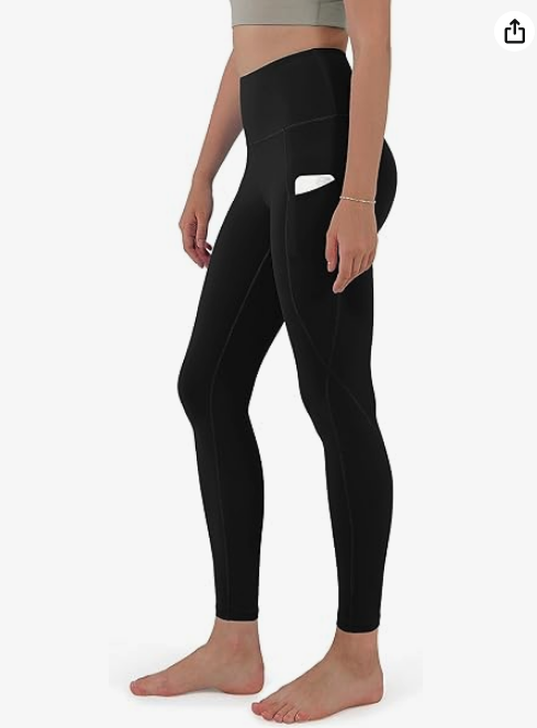 Women's Fold Over Waistband Flare Leggings With Pockets - A New Day™ Black  : Target