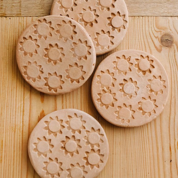 Sun Stamped Clay Coaster Set