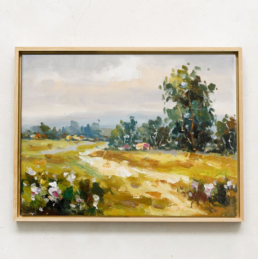 Framed Oil Landscape Painting, Countryside III