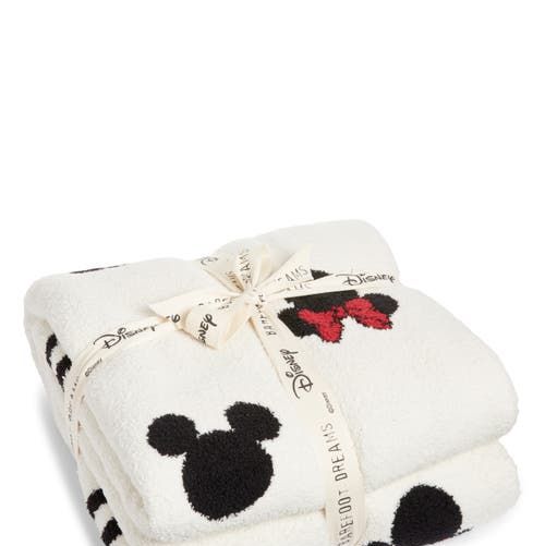 Mickey and Minnie Logo CozyChic Throw Blanket