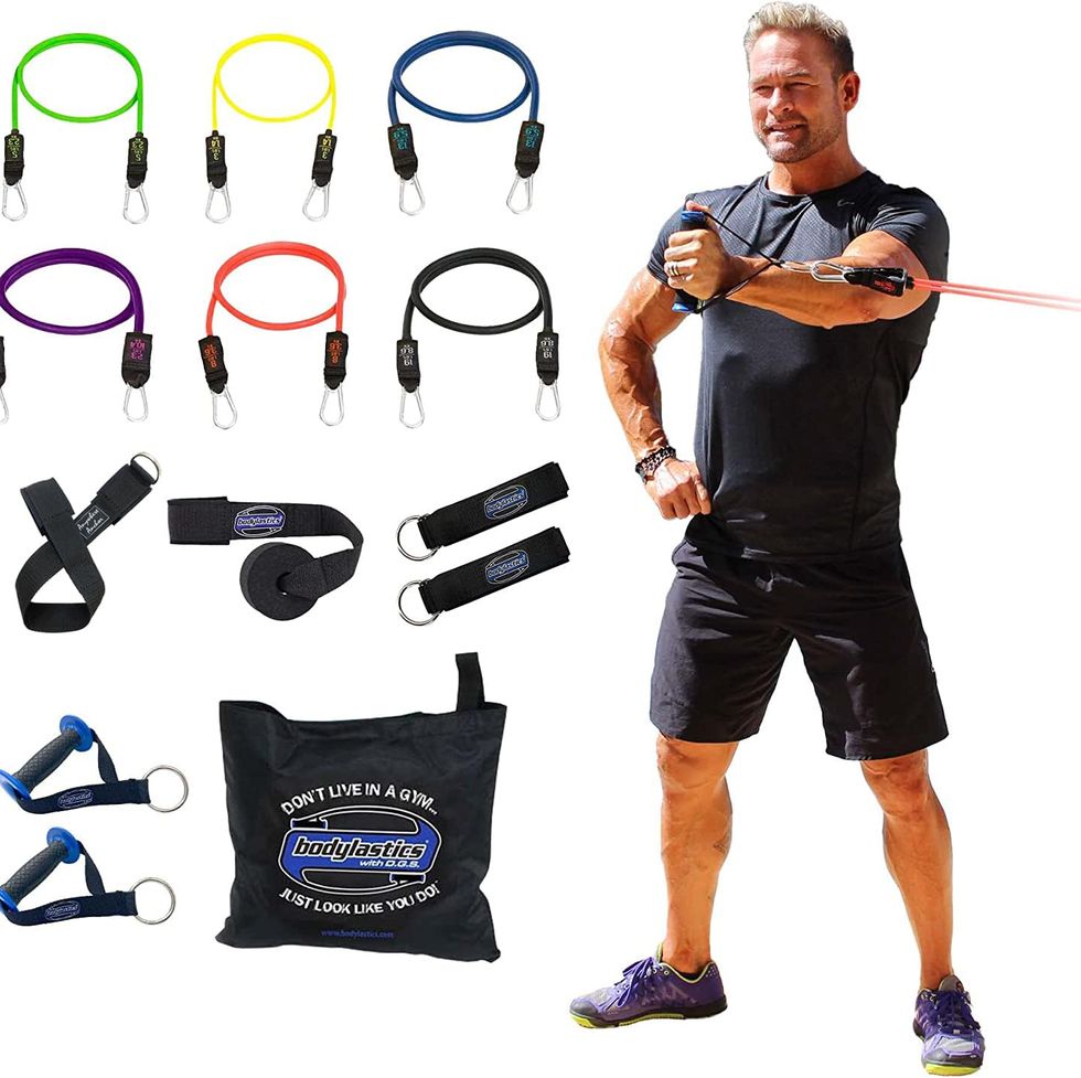 TheraBand Resistance Bands Set, Professional Non-Latex Elastic Band For  Upper & Lower Body Exercise, Strength Training without Weights, Physical  Therapy, & Pilates, Silver & Blue & Black, Advanced : : Sports 