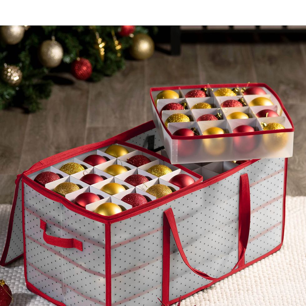 Tidy & Co. Holiday Storage Ornament Box & Multi- Purpose Storage Red  Ornament