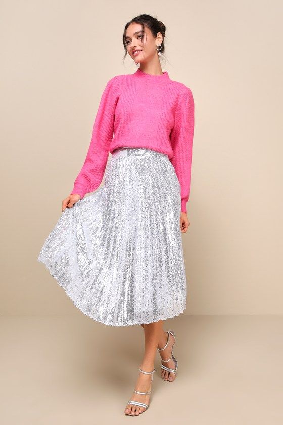 H&M By Night Women's Long Sleeve Sparkle Glitter Top Bodysuit Size
