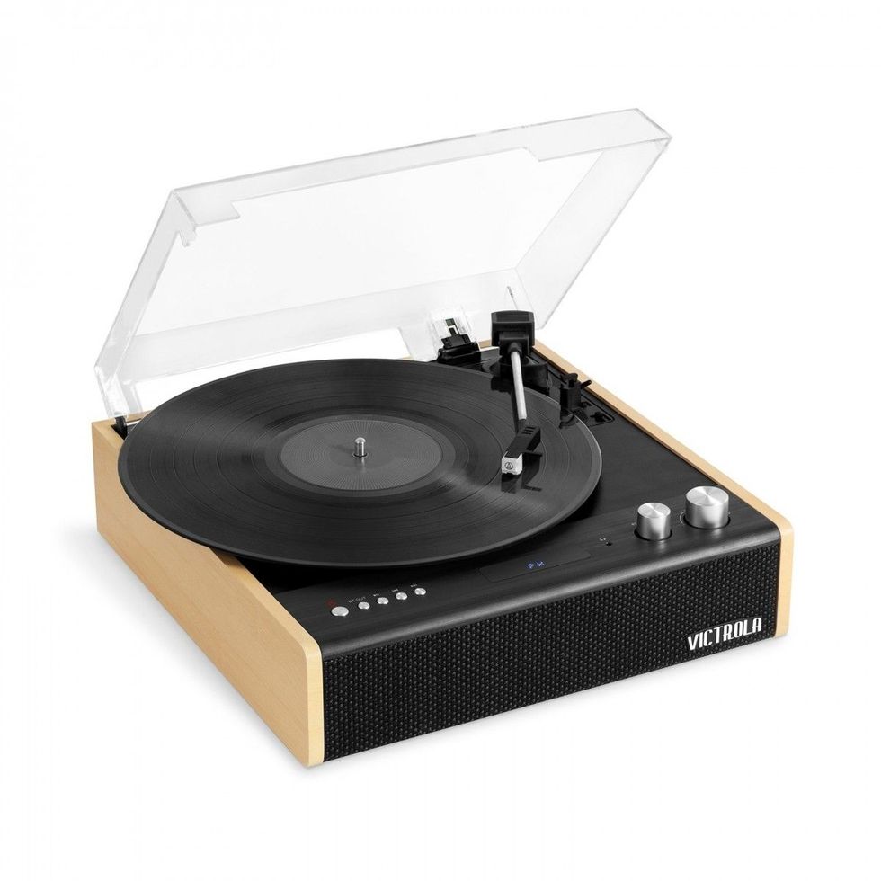 Mini Vinyl Record Player with Classic yet Modern Design, 2 Built-In Stereo  Speak