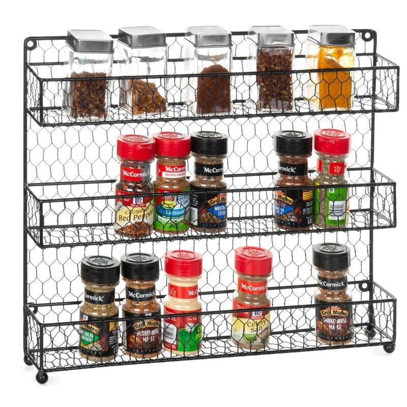 Opt for Farmhouse-Style Metal Spice Racks