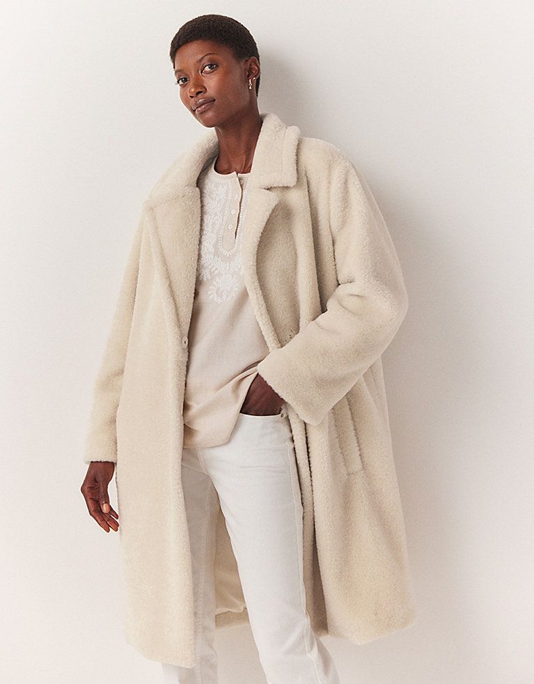 White longline clearance fur coat