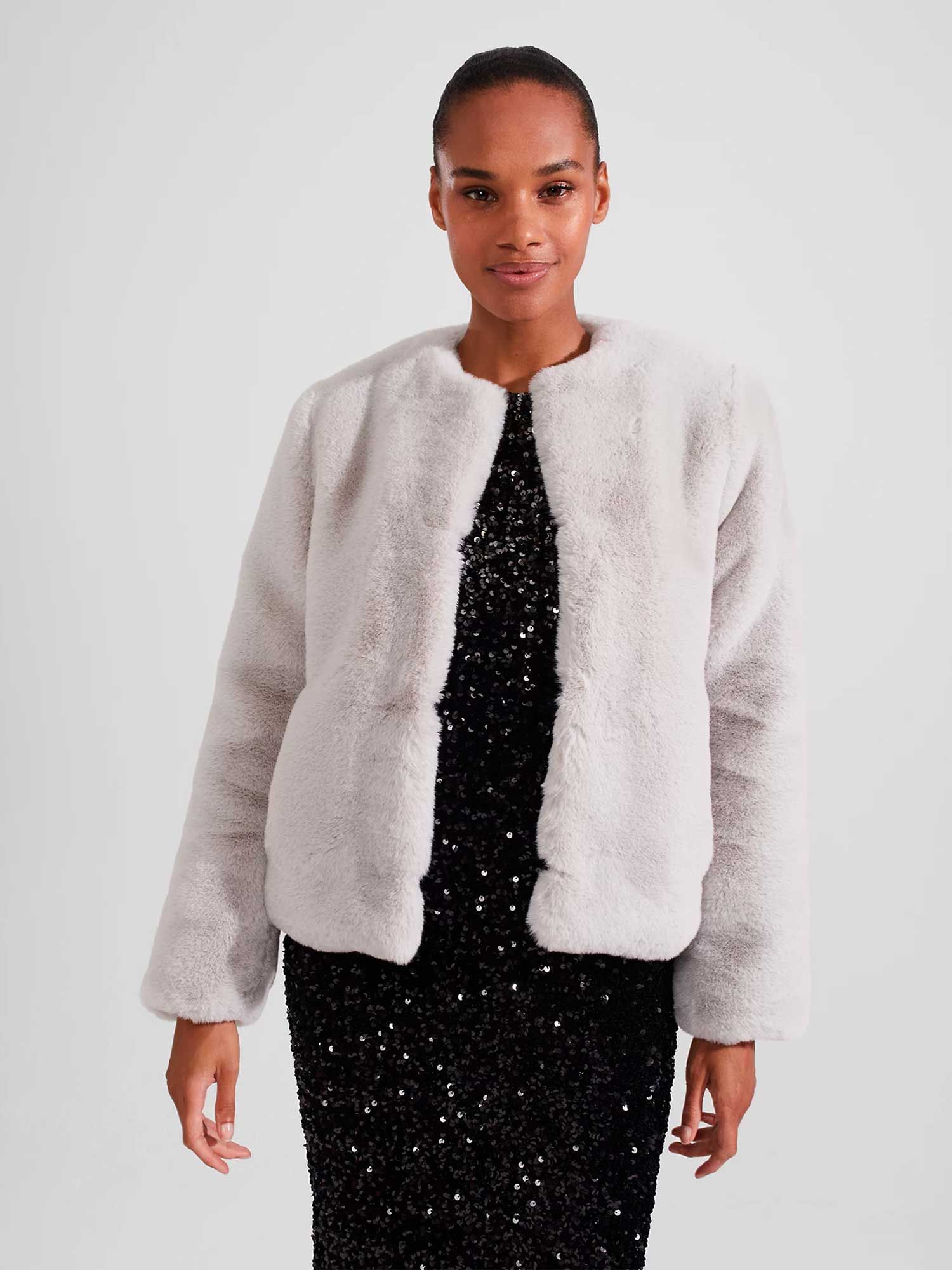 Faux fur jacket - White - Ladies | H&M IN