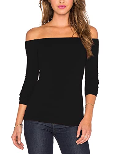 Stretchy Off-Shoulder Long Sleeve Top