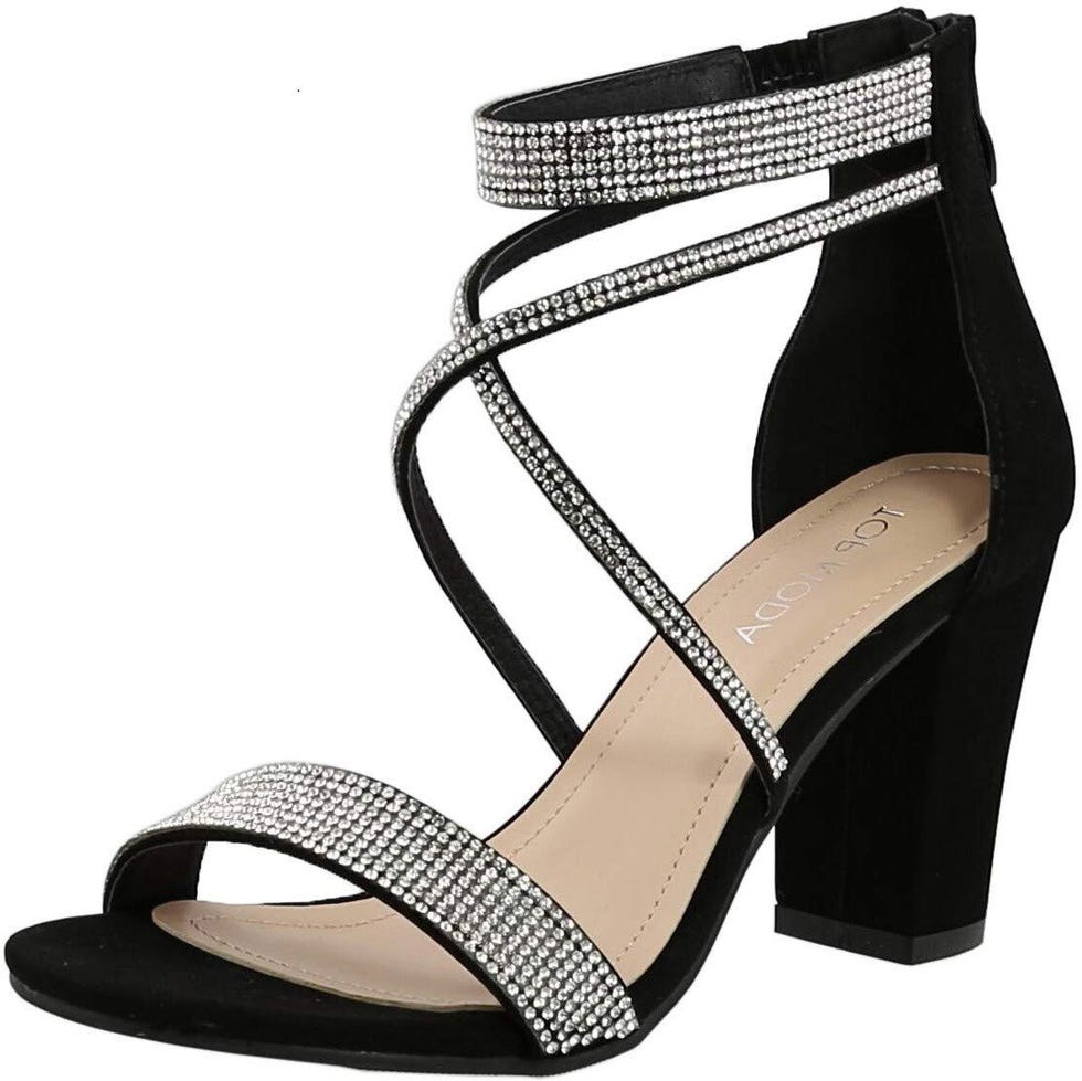 Rhinestone Chunky Block Heels