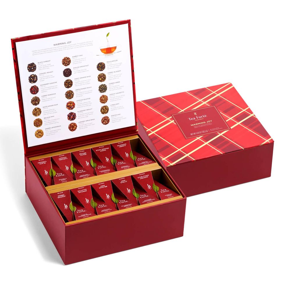 Tea Chest with 40 Handcrafted Pyramid Tea Infusers