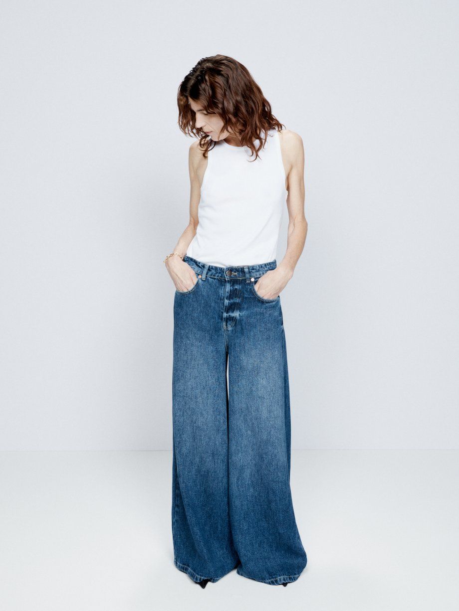 Wide leg sales ankle length jeans