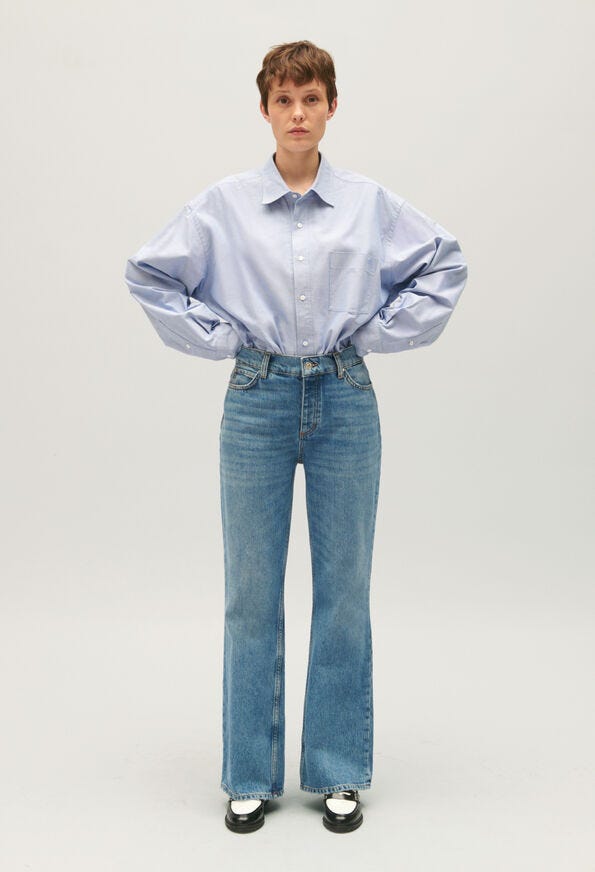 Blue Straight-Leg Jeans