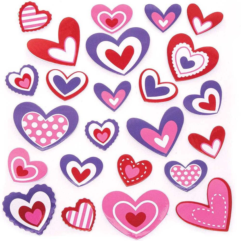  640 Pieces Heart Shape Stickers Set Includes Glitter Heart  Shape Foam Stickers Floral Print Foam Heart Stickers Colorful Self-Adhesive  Heart Stickers for Valentine's Day Wedding Supplies