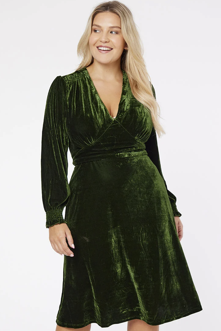 Juno Long Sleeve Velvet Midi Dress
