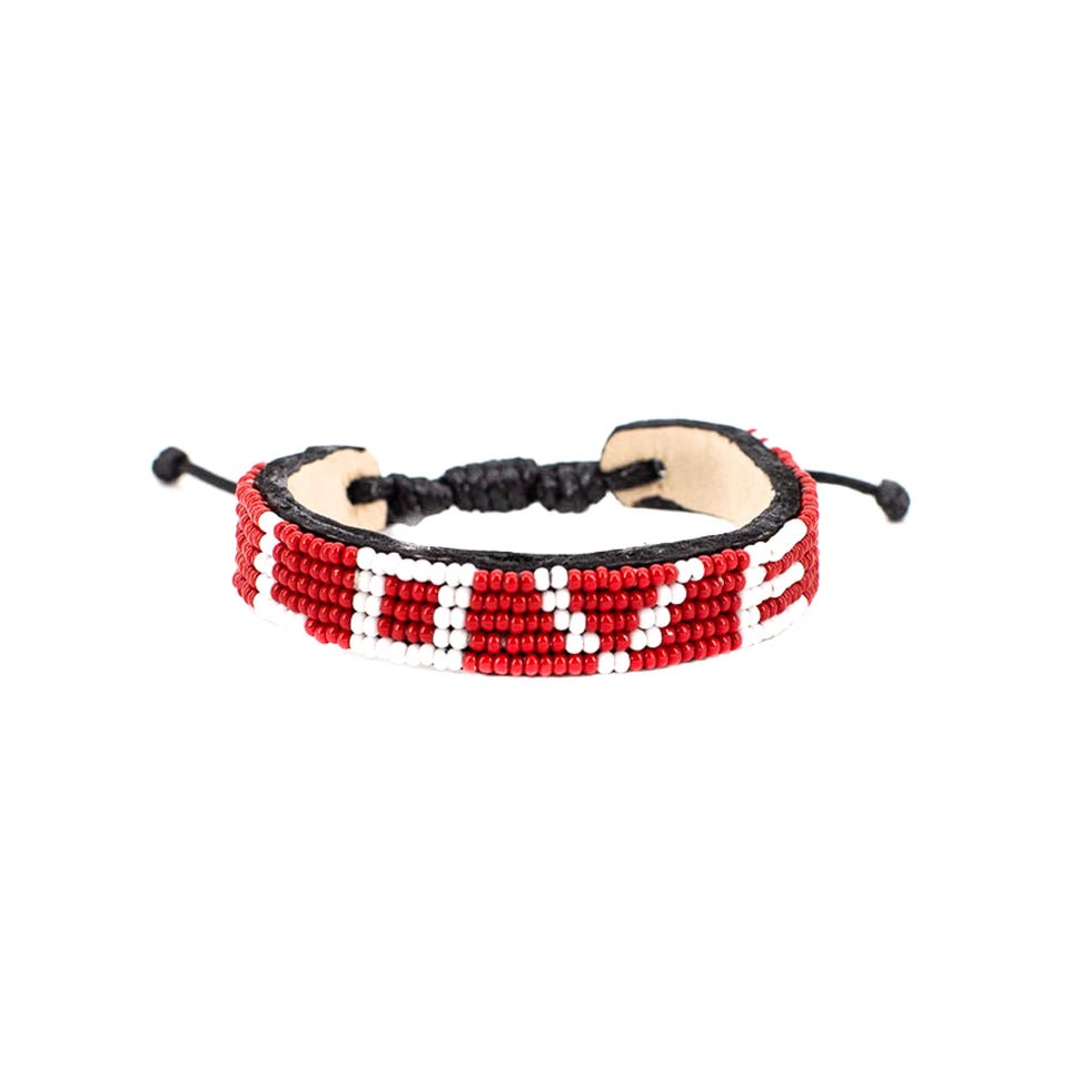 'Love' Beaded Leather Bracelet