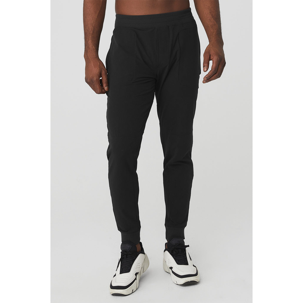 FABLETICS / Black yoga pants + side phone pocket + zippers / XS