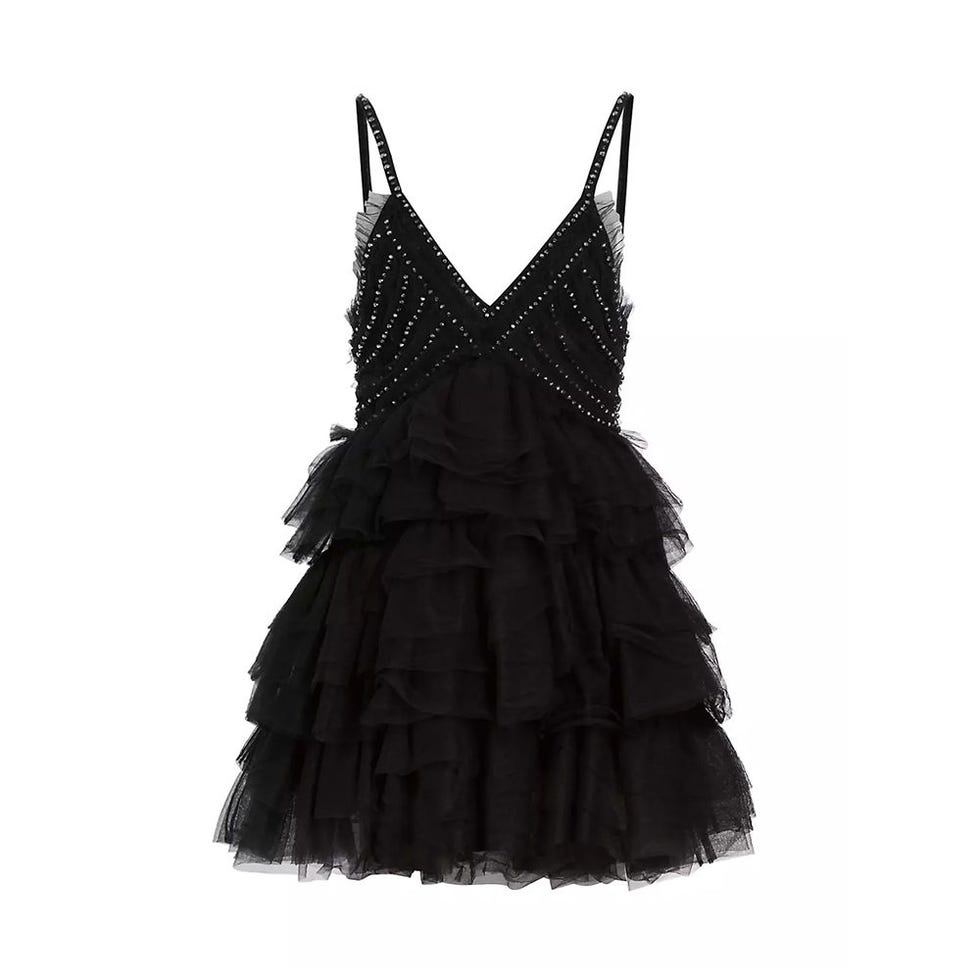 Jude Bead-Embellished Tulle Minidress