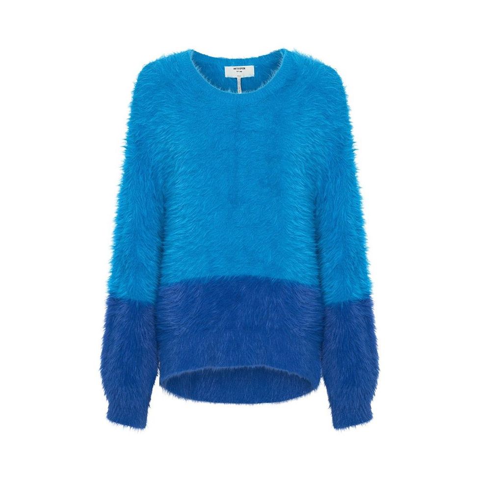 Fluffy Colour Blocked Sweater