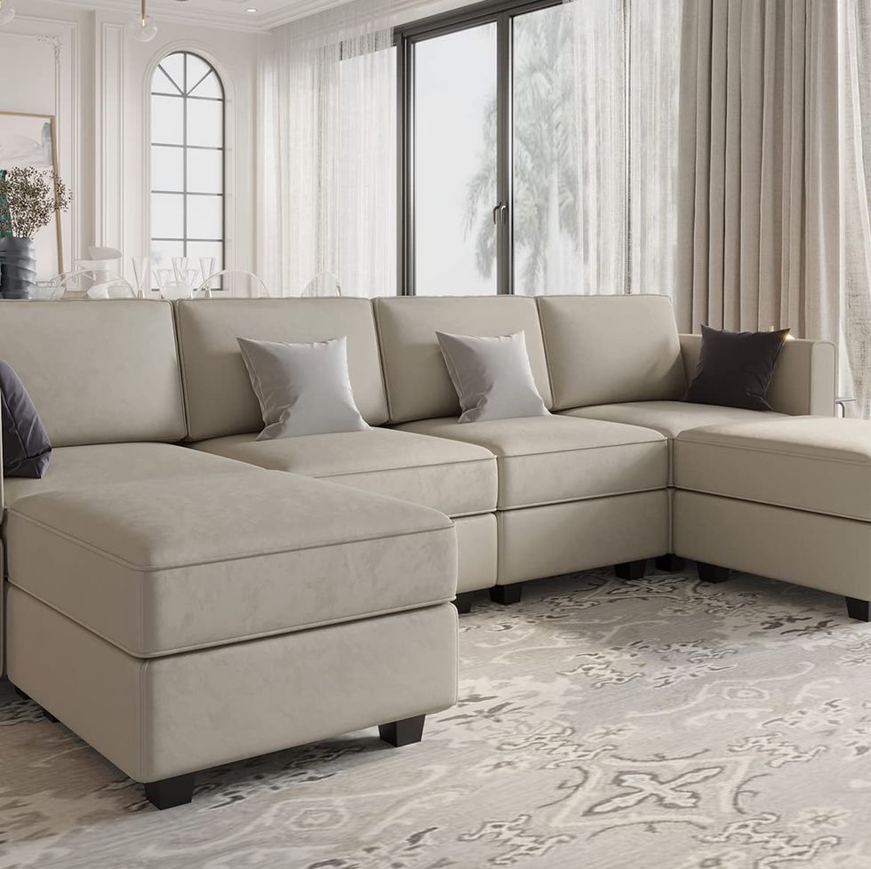 Modular Sectional Sofa with Reversible Chaises 