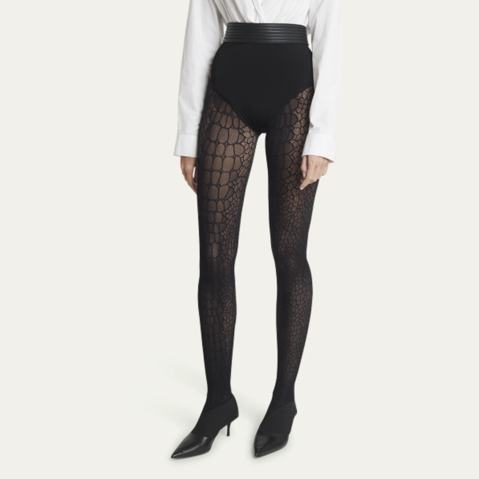 Gucci Winter G Lurex Knit Tights in Ivory –