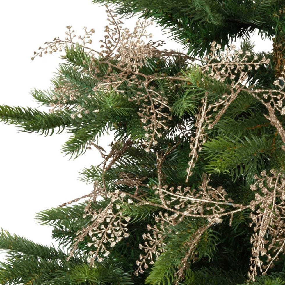 Guirnalda de Navidad con hojas doradas